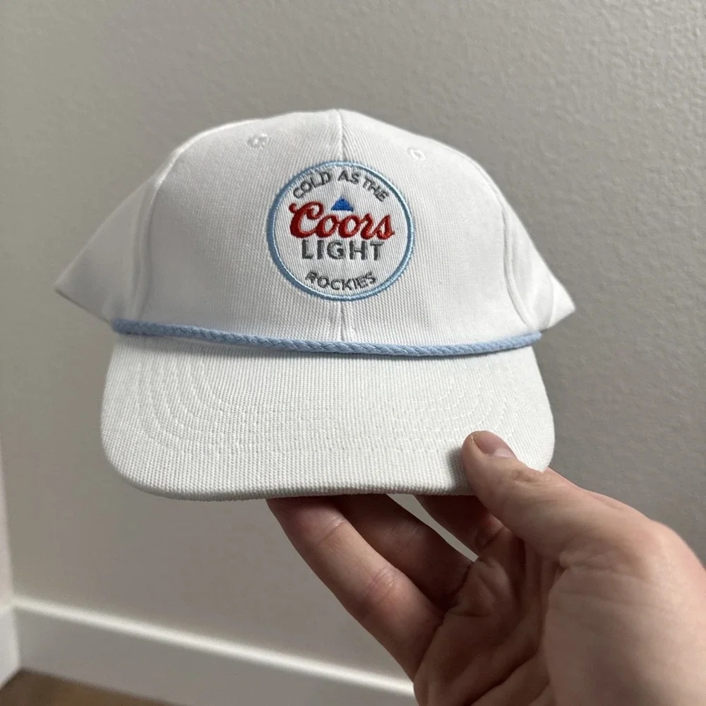 Coors Beer Rope Hat Set Lot On Tap Banquet Red &‎ White Snapback Cap Retro Style